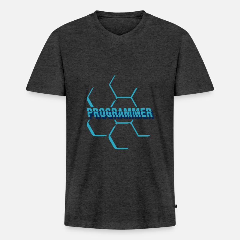 Computer programmer - programmer - Men's Premium Organic T-shirt with V-neck - heather anthracite