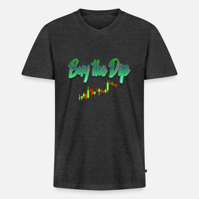 Buy The Dip - Männer Premium Bio T-Shirt mit V-Ausschnitt - Anthrazit meliert
