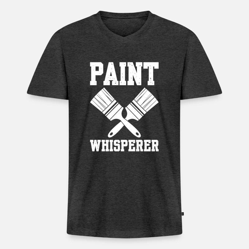 Paint Whisperer Painter - Männer Premium Bio T-Shirt mit V-Ausschnitt - Anthrazit meliert