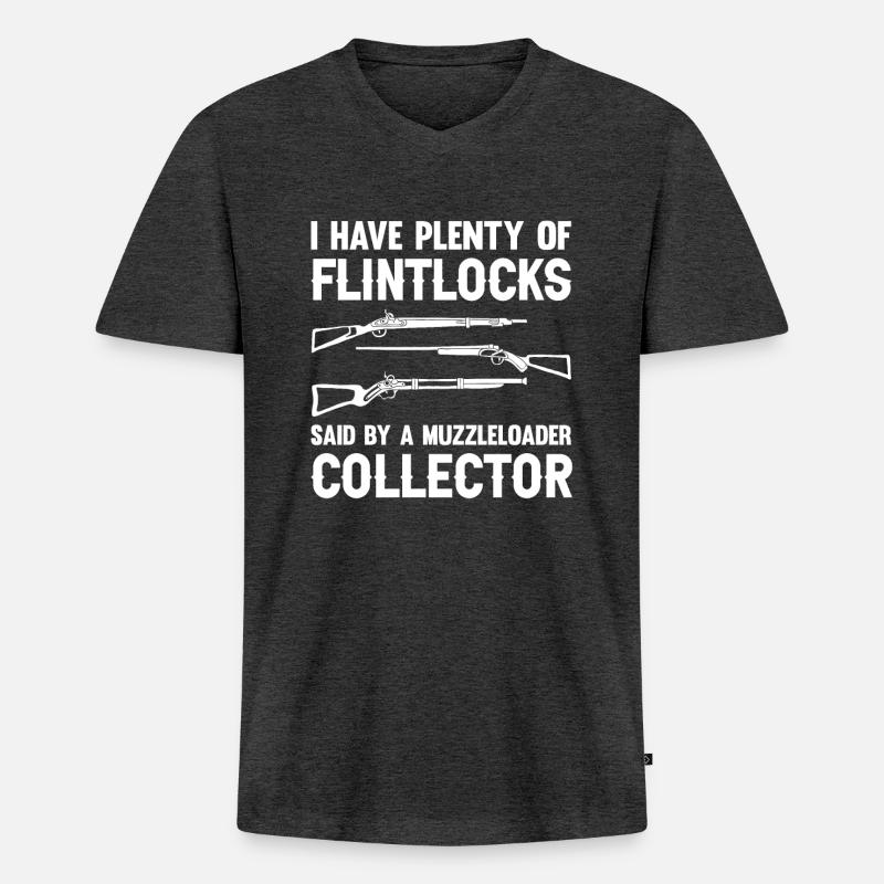 Vorderlader Muzzleloader Muzzle Loading - Männer Premium Bio T-Shirt mit V-Ausschnitt - Anthrazit meliert