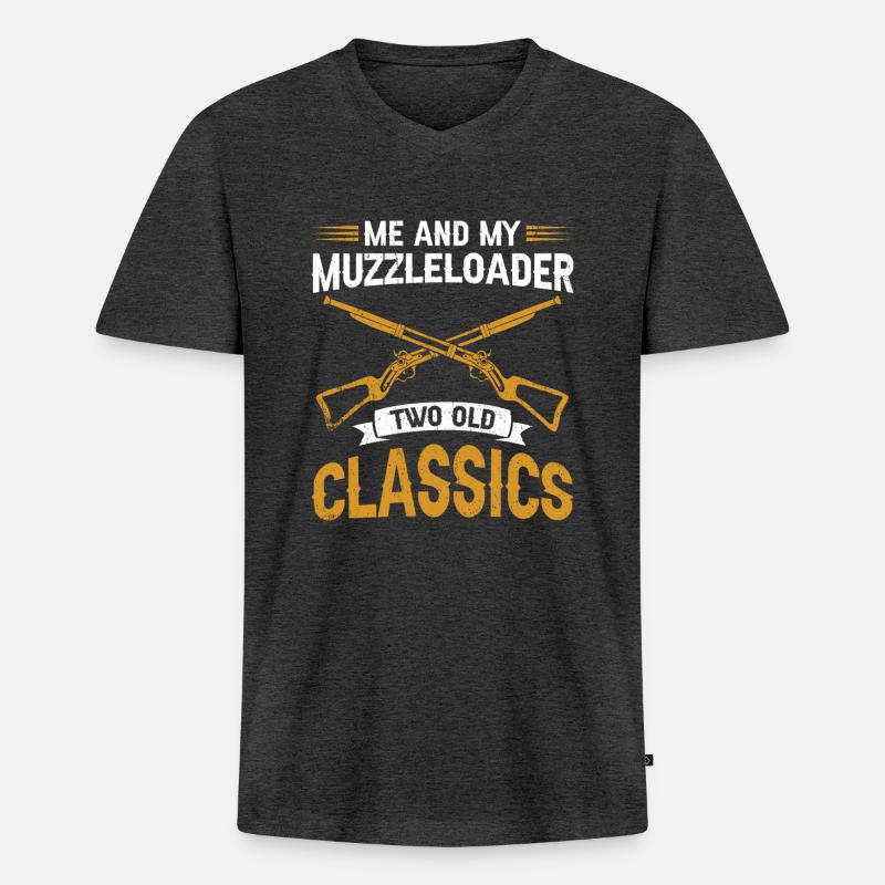 Vorderlader Muzzleloader Muzzle Loading - Men's Premium Organic T-shirt with V-neck - heather anthracite