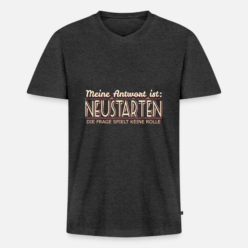IT Informatik EDV - Männer Premium Bio T-Shirt mit V-Ausschnitt - Anthrazit meliert