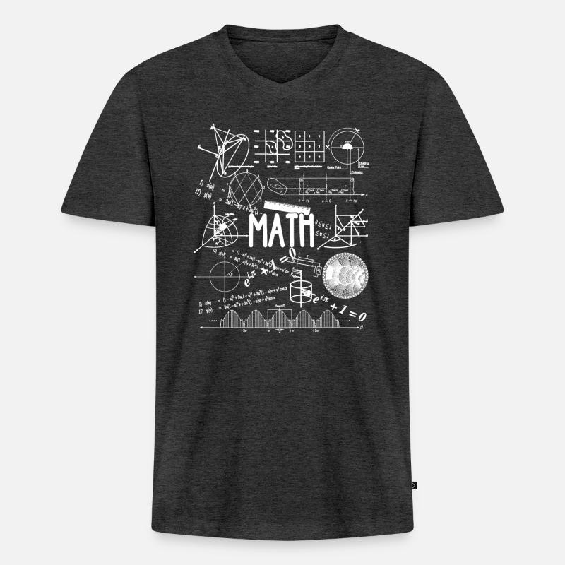Komplex Mathe Mathematik - Männer Premium Bio T-Shirt mit V-Ausschnitt - Anthrazit meliert