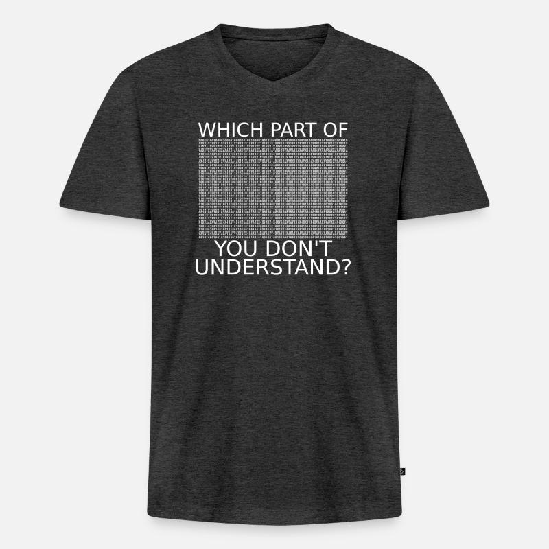Binärcode | lustig | witzig | Nerd | Programmierer - Männer Premium Bio T-Shirt mit V-Ausschnitt - Anthrazit meliert