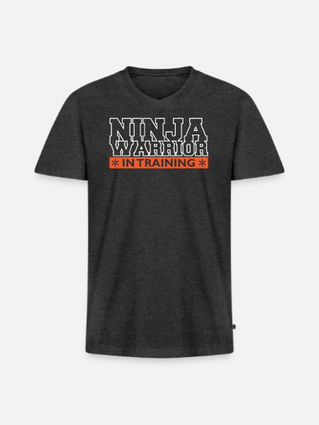 Ninja Warrior in Training - Männer Premium Bio T-Shirt mit V-Ausschnitt - Anthrazit meliert
