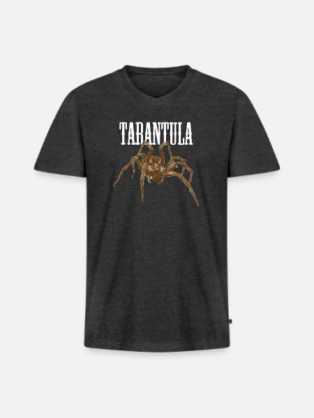 Tarantel - Männer Premium Bio T-Shirt mit V-Ausschnitt - Anthrazit meliert