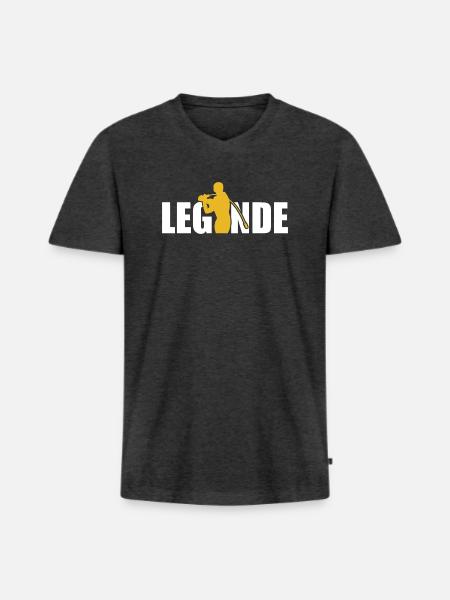 Hornussen Legende - Männer Premium Bio T-Shirt mit V-Ausschnitt - Anthrazit meliert