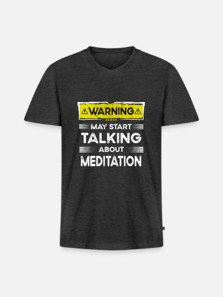 Talking about Meditation funny - Männer Premium Bio T-Shirt mit V-Ausschnitt - Anthrazit meliert