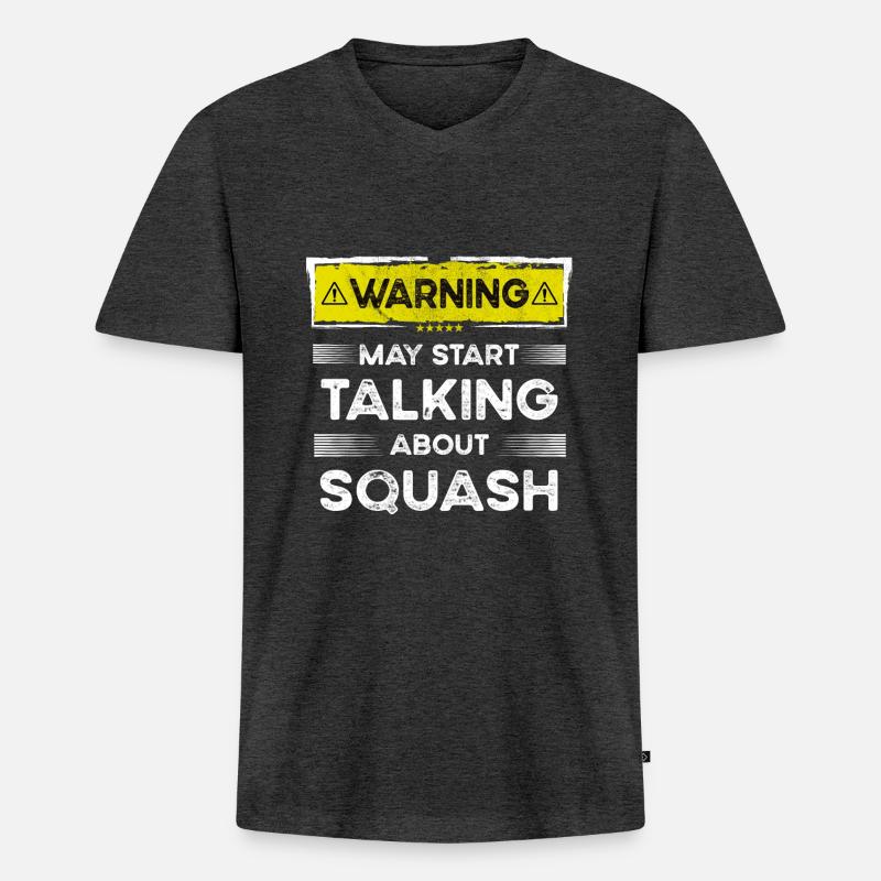 Talking about Squash funny - Männer Premium Bio T-Shirt mit V-Ausschnitt - Anthrazit meliert