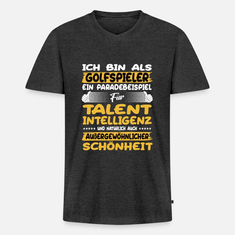 Golfspieler ein Paradebeispiel Golf - Männer Premium Bio T-Shirt mit V-Ausschnitt - Anthrazit meliert