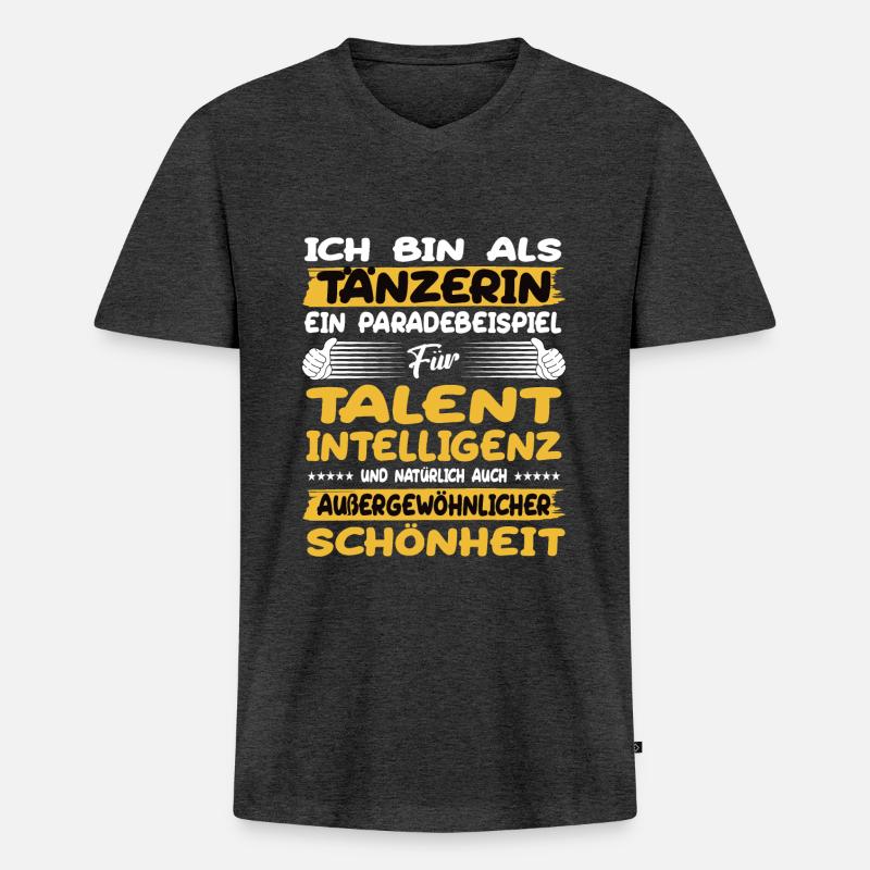 Tänzerin ein Paradebeispiel Tanzen - Männer Premium Bio T-Shirt mit V-Ausschnitt - Anthrazit meliert