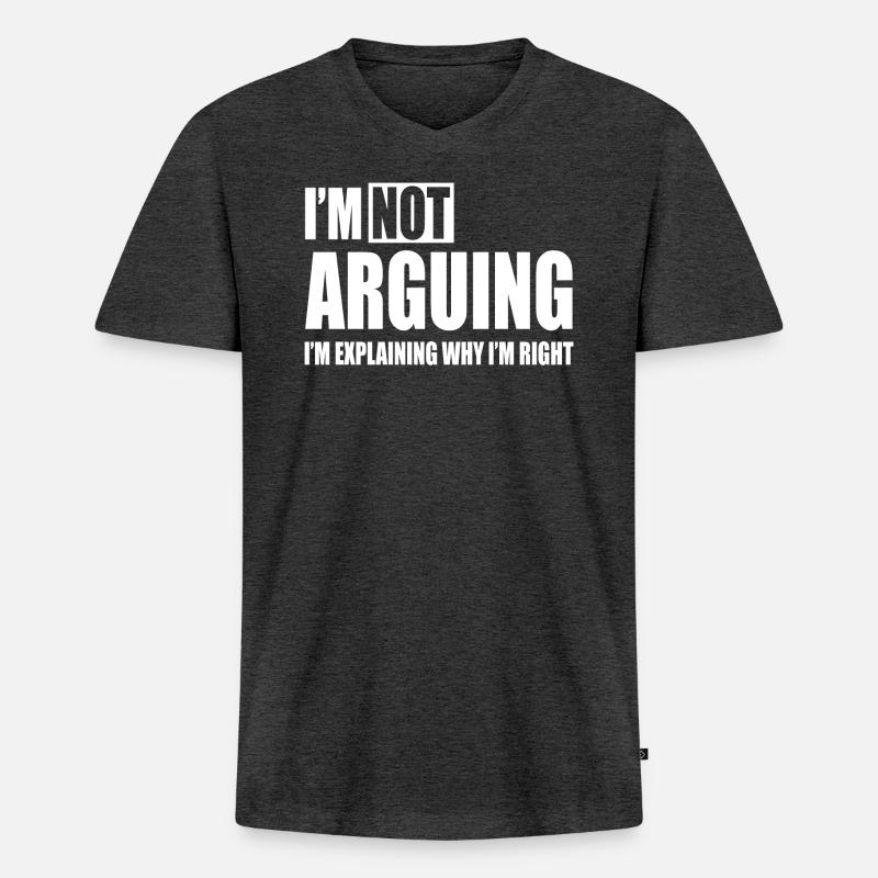 streiten - Männer Premium Bio T-Shirt mit V-Ausschnitt - Anthrazit meliert