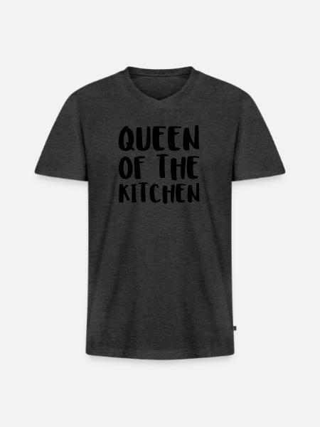 Queen Of The Kitchen - Männer Premium Bio T-Shirt mit V-Ausschnitt - Anthrazit meliert
