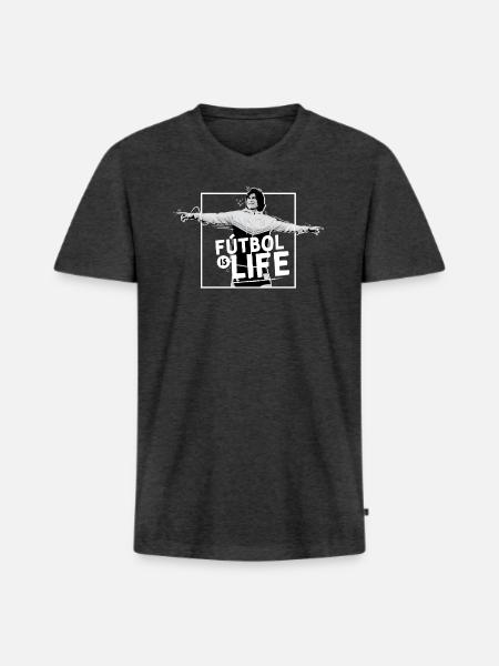 Ted Lasso Fútbol Is Life With Dani Rojas - Ekologisk premium-T-shirt med V-ringning herr - antracitmelerad