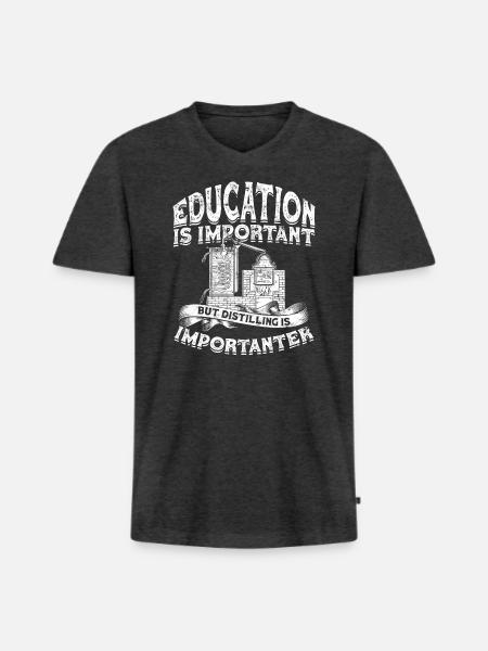schnaps whiskey brennen schnapsbrenner geschenkide - Männer Premium Bio T-Shirt mit V-Ausschnitt - Anthrazit meliert