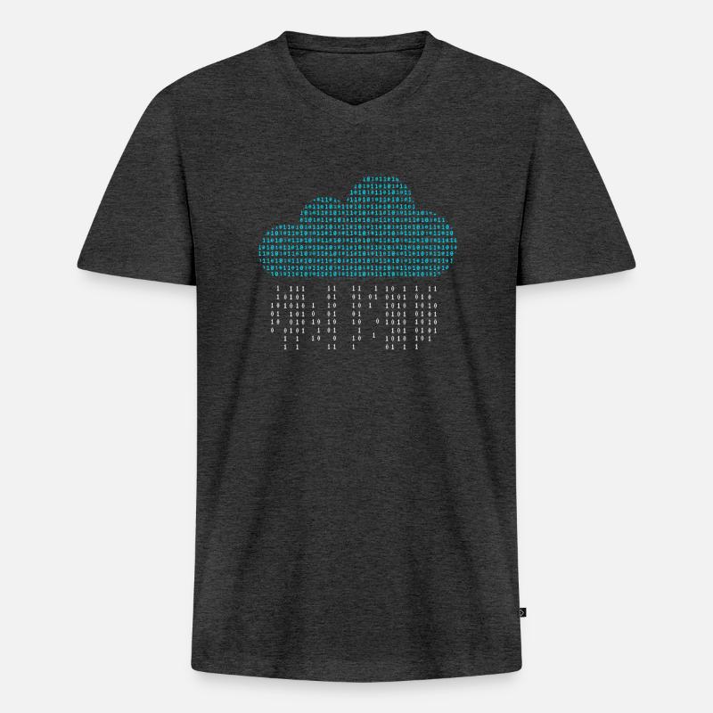 Software Engineer Binary Codes - Men's Premium Organic T-shirt with V-neck - heather anthracite