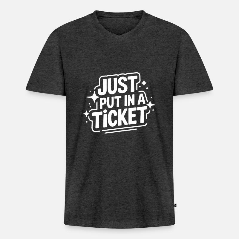 Technischer Support Computerfreak Nerd - Männer Premium Bio T-Shirt mit V-Ausschnitt - Anthrazit meliert
