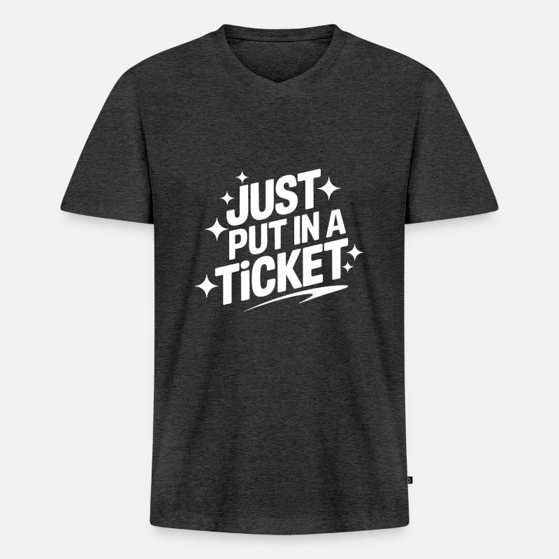Technical Support Computer - Men's Premium Organic T-shirt with V-neck - heather anthracite