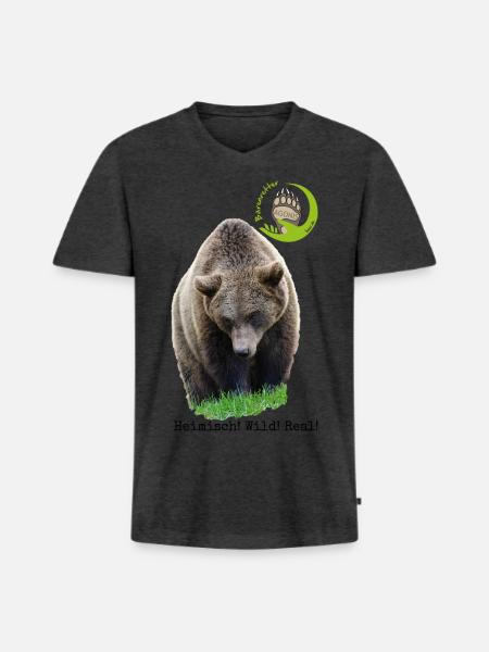 AGONIS transparent - Männer Premium Bio T-Shirt mit V-Ausschnitt - Anthrazit meliert