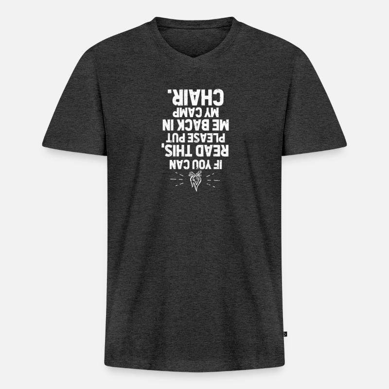 Camper - Männer Premium Bio T-Shirt mit V-Ausschnitt - Anthrazit meliert