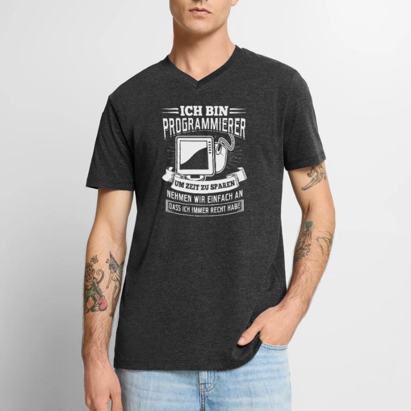 Ich bin Programmierer Coding Linux Nerd Männer Premium Bio T-Shirt mit V-Ausschnitt