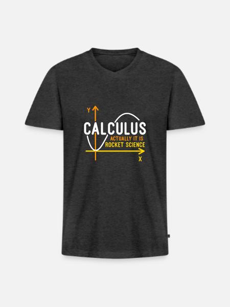 Calculus Is Rocket Science - Men's Premium Organic T-shirt with V-neck - heather anthracite