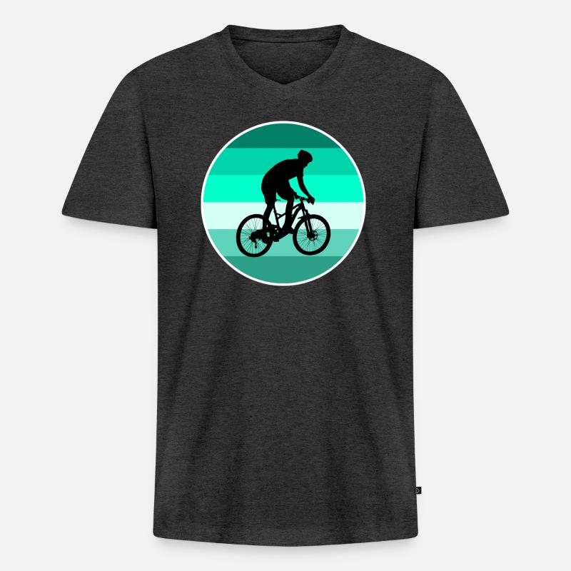Downhill - Männer Premium Bio T-Shirt mit V-Ausschnitt - Anthrazit meliert