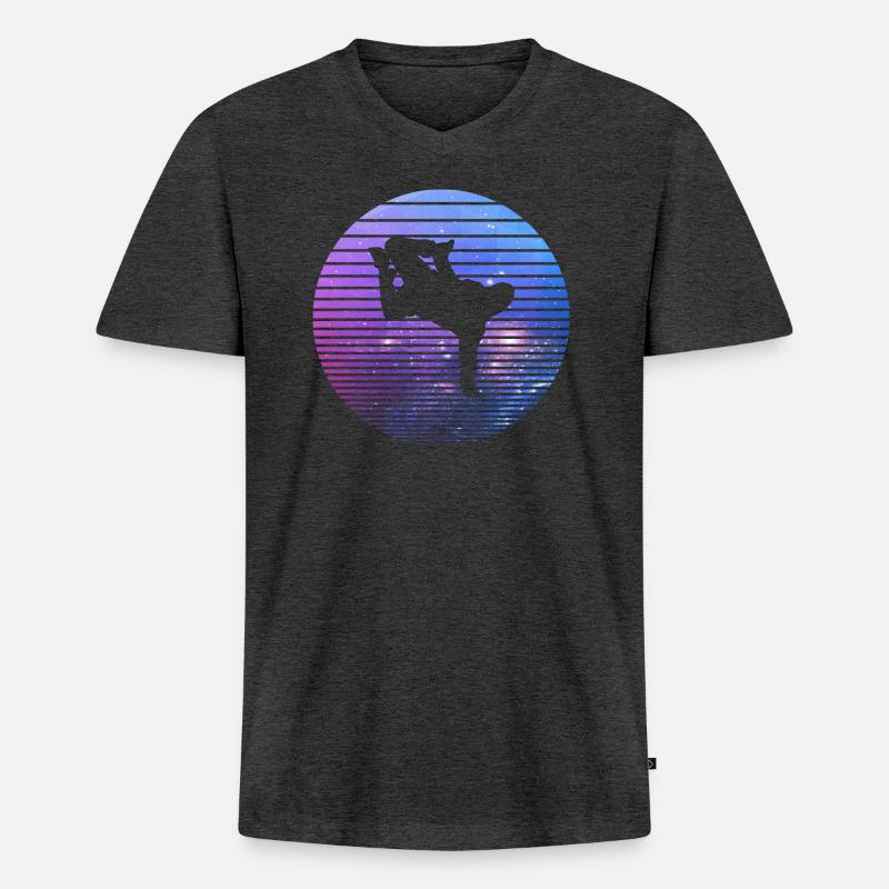 Breakdance - Männer Premium Bio T-Shirt mit V-Ausschnitt - Anthrazit meliert