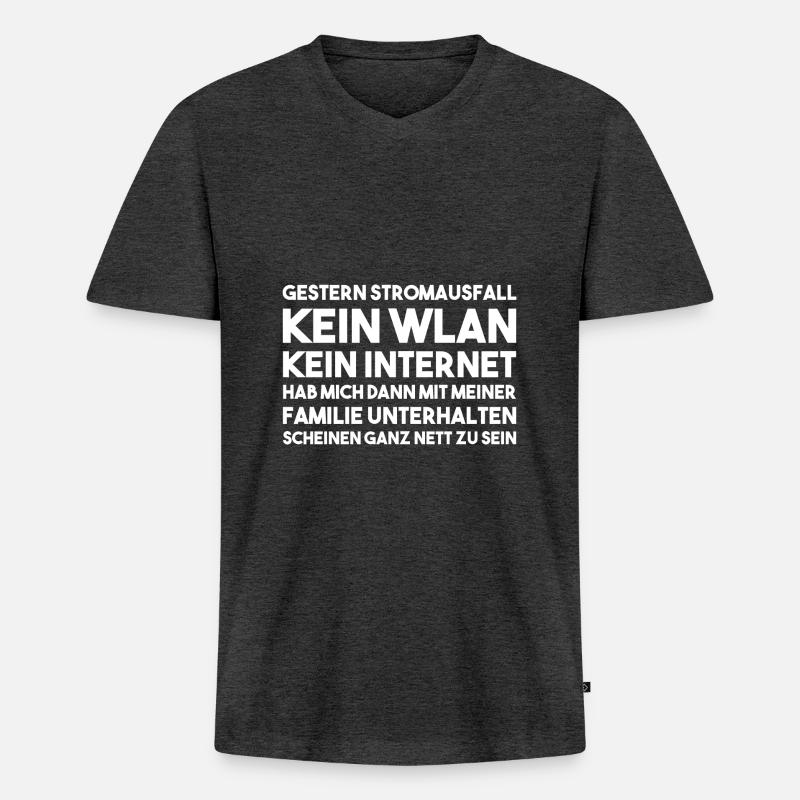 Gestern Stromausfall - Admin - Männer Premium Bio T-Shirt mit V-Ausschnitt - Anthrazit meliert