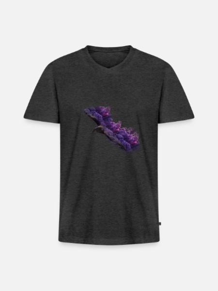 Eagle with smoke - Men's Premium Organic T-shirt with V-neck - heather anthracite
