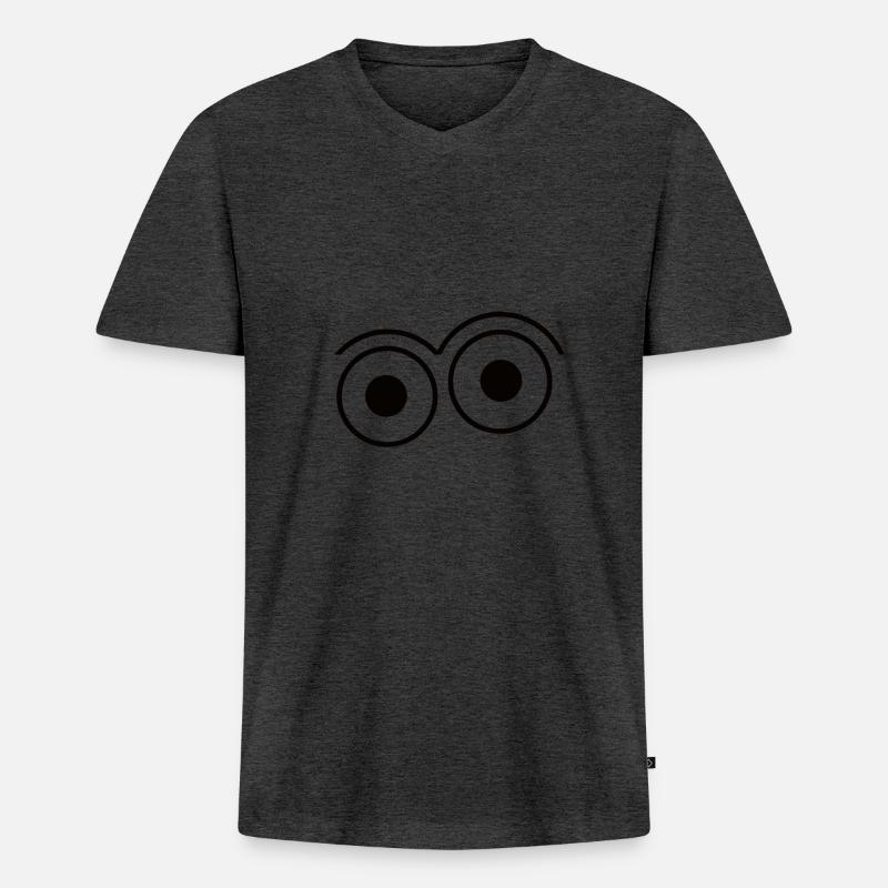 Offene Augen (2) - Männer Premium Bio T-Shirt mit V-Ausschnitt - Anthrazit meliert