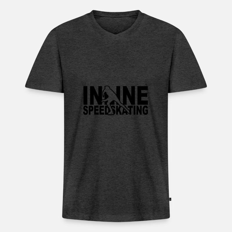 Inline-Speedskating - Männer Premium Bio T-Shirt mit V-Ausschnitt - Anthrazit meliert