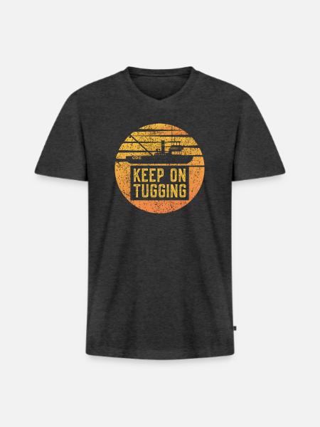 Schlepper Schleppboot Tug Life - Männer Premium Bio T-Shirt mit V-Ausschnitt - Anthrazit meliert