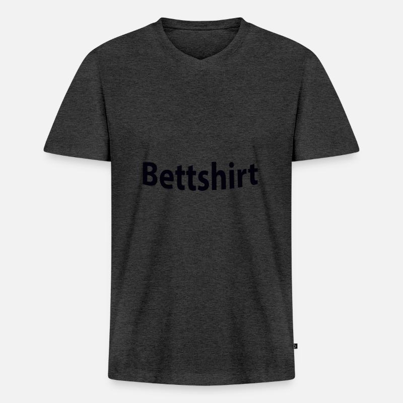 Bettshirt - Männer Premium Bio T-Shirt mit V-Ausschnitt - Anthrazit meliert
