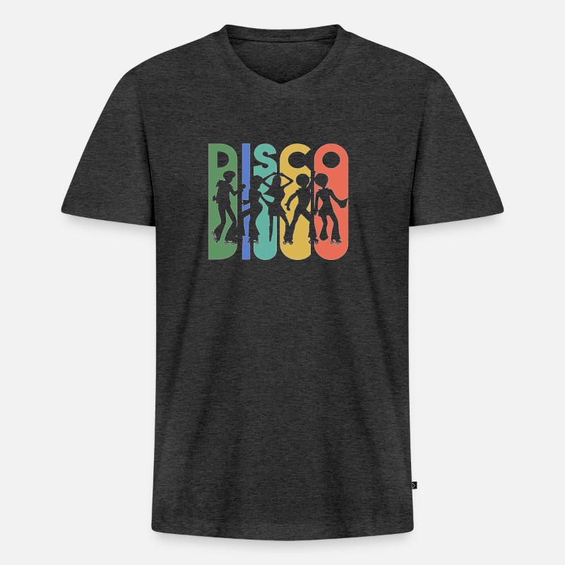Disco Roller - Männer Premium Bio T-Shirt mit V-Ausschnitt - Anthrazit meliert