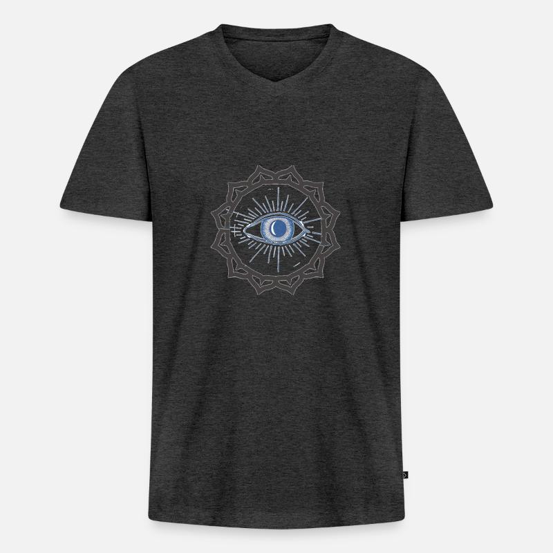 Das geöffnete dritte Auge - Geschenkidee - Männer Premium Bio T-Shirt mit V-Ausschnitt - Anthrazit meliert