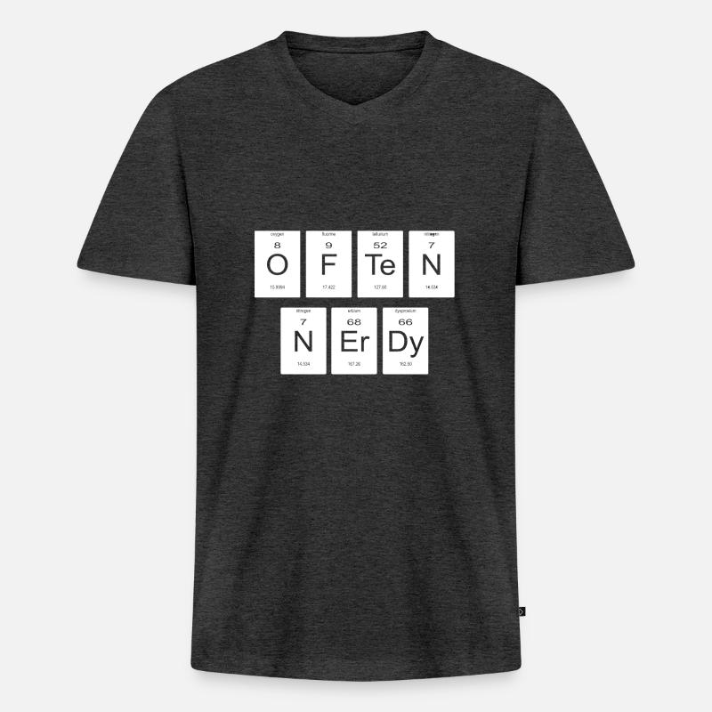 Periodensystem Geschenk Nerd - Männer Premium Bio T-Shirt mit V-Ausschnitt - Anthrazit meliert