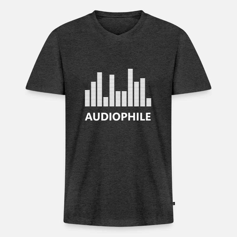 Audiophile Amplifier - Männer Premium Bio T-Shirt mit V-Ausschnitt - Anthrazit meliert