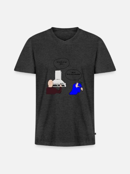 Doppeldeutiger Cartoon - Männer Premium Bio T-Shirt mit V-Ausschnitt - Anthrazit meliert