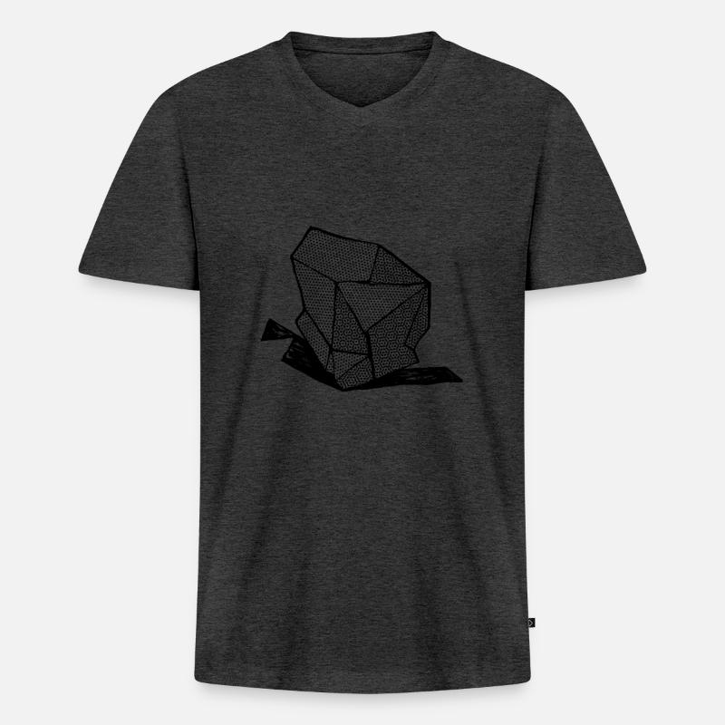 ROCK Nr. 1 bw - Männer Premium Bio T-Shirt mit V-Ausschnitt - Anthrazit meliert