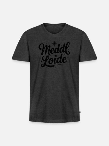 Meddl Loide - German Memes - Men's Premium Organic T-shirt with V-neck - heather anthracite