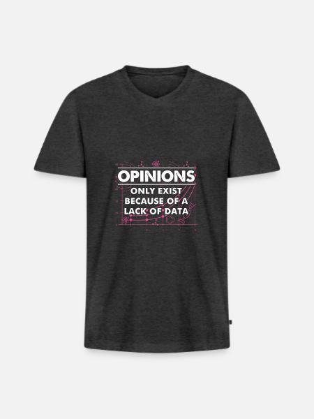 Data Science Absence de - T-shirt encolure en V Premium bio Homme - anthracite chiné