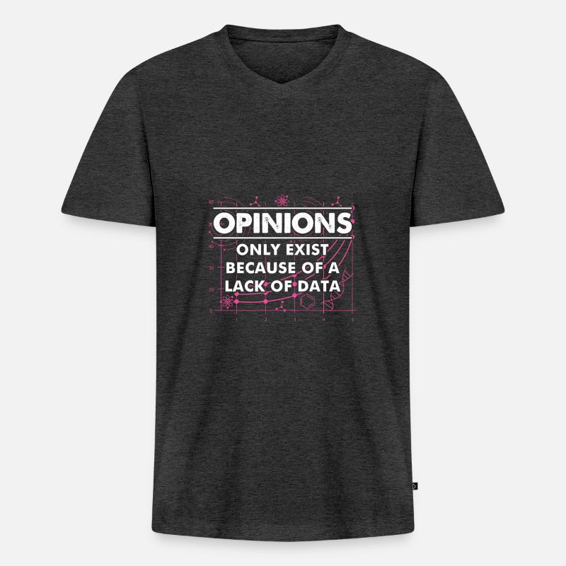 Data Science Absence de - T-shirt encolure en V Premium bio Homme - anthracite chiné