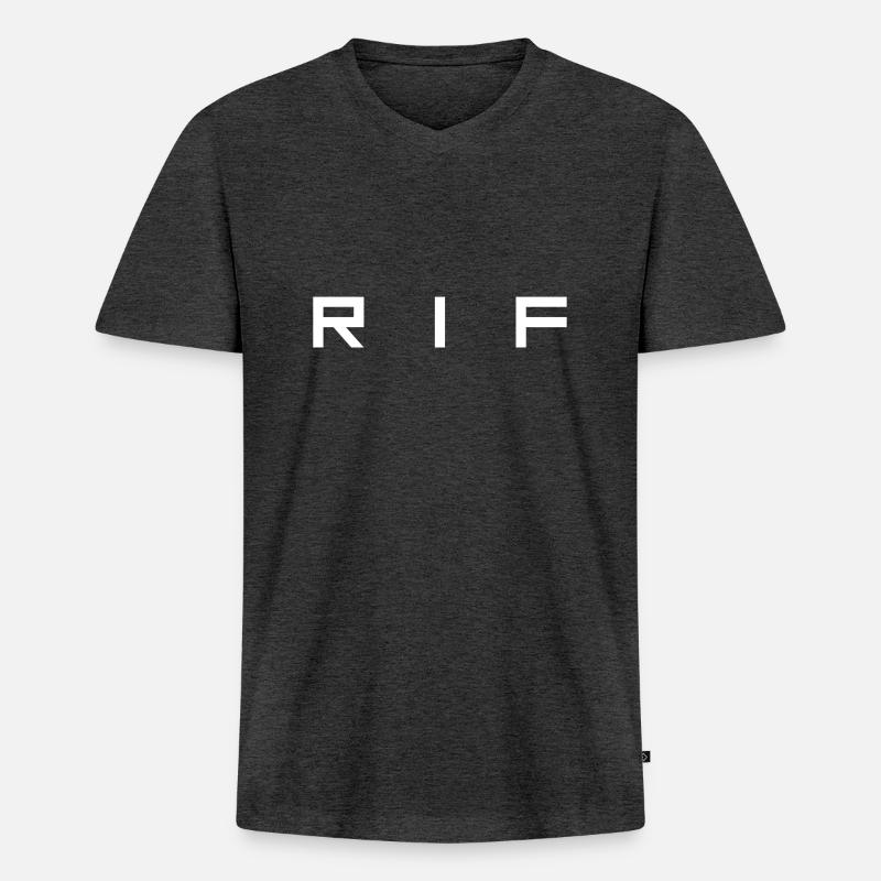 RIF - Männer Premium Bio T-Shirt mit V-Ausschnitt - Anthrazit meliert