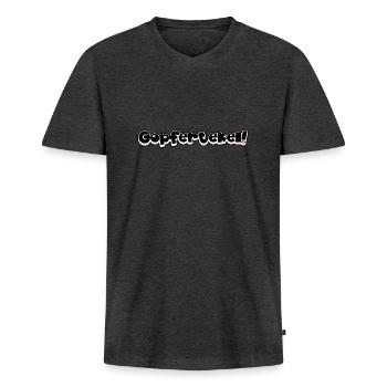 Gopfertekel! - Männer Premium Bio T-Shirt mit V-Ausschnitt - Anthrazit meliert - Vorne - Nico (187cm)