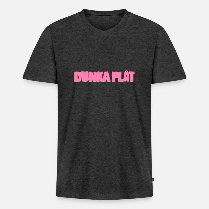 Dunka Blech - Männer Premium Bio T-Shirt mit V-Ausschnitt - Anthrazit meliert