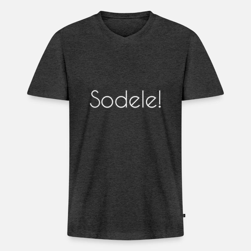 Sodele! - Männer Premium Bio T-Shirt mit V-Ausschnitt - Anthrazit meliert