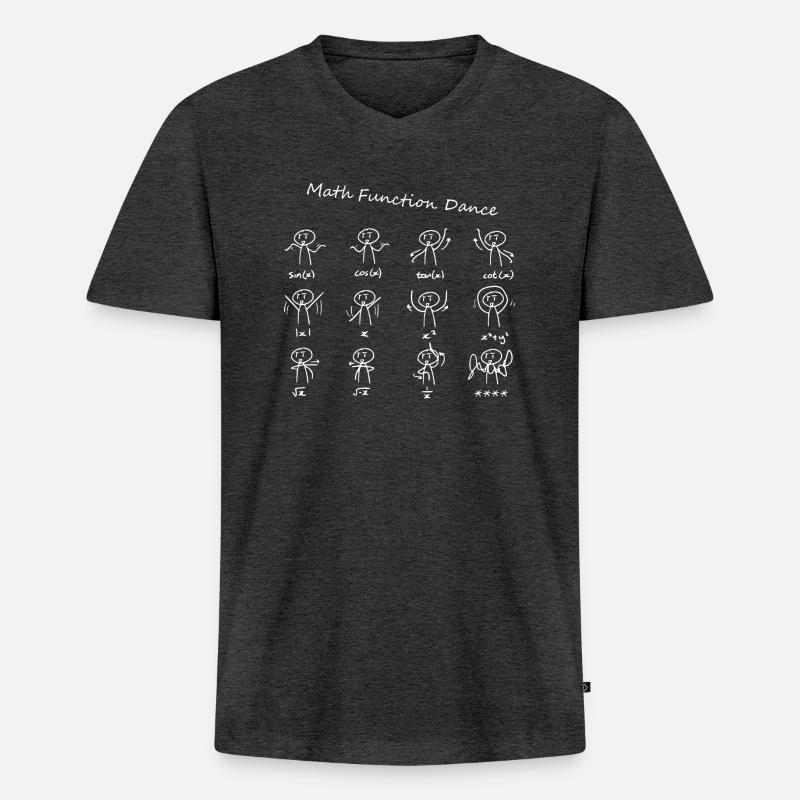Math Function Dance - T-shirt encolure en V Premium bio Homme - anthracite chiné
