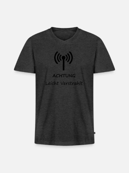 Attention Léger - T-shirt encolure en V Premium bio Homme - anthracite chiné