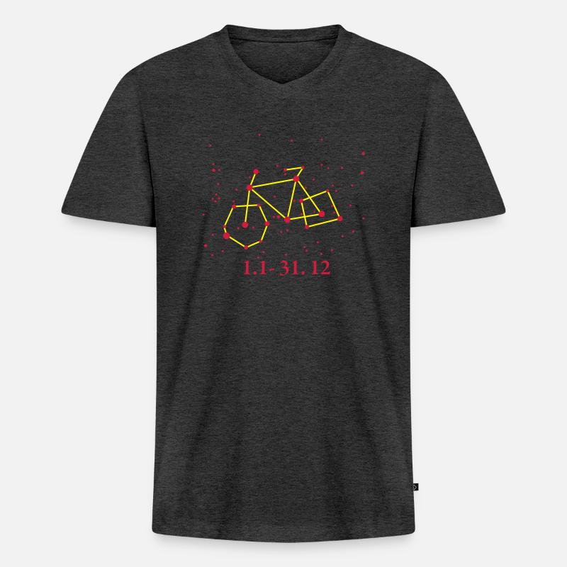 Sternzeichen Radler 2 - Männer Premium Bio T-Shirt mit V-Ausschnitt - Anthrazit meliert